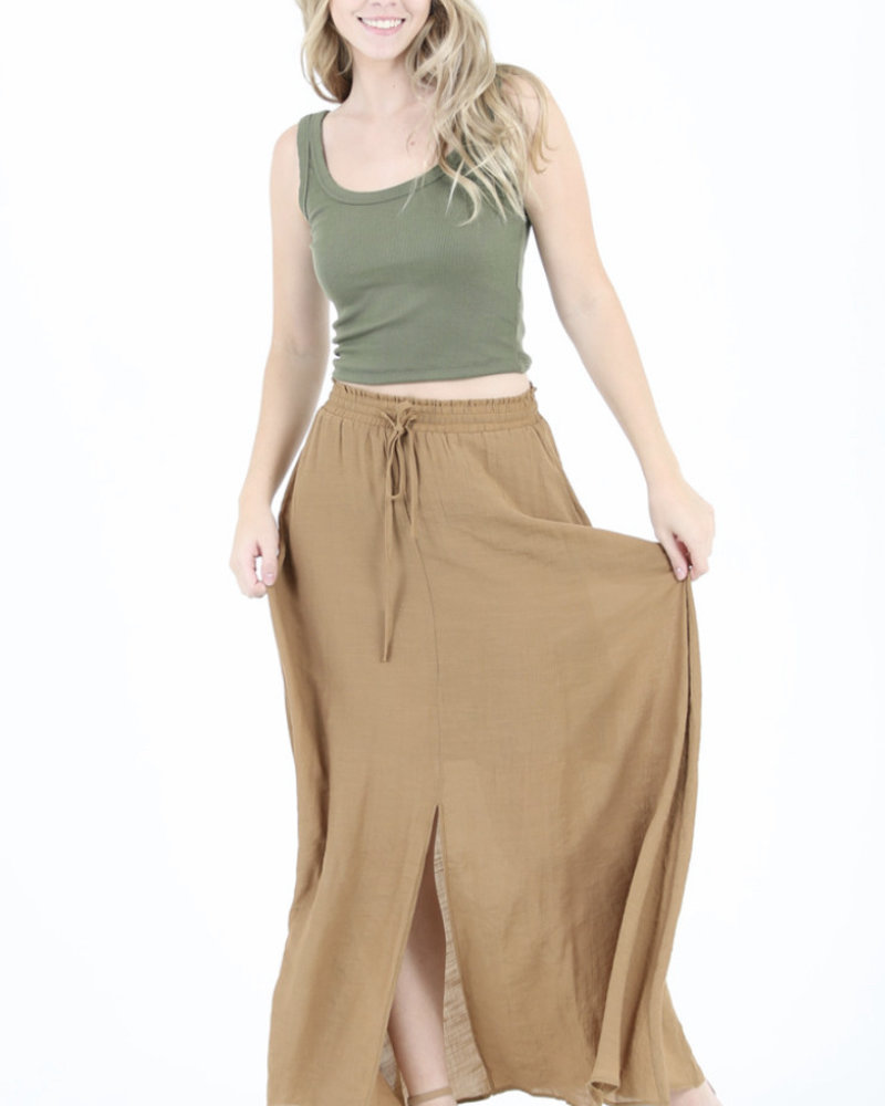 Angie Smocked Waist Maxi Skirt (X6363)
