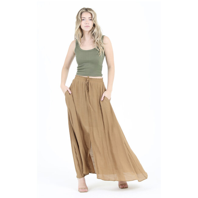 Angie Angie Smocked Waist Maxi Skirt (X6363)