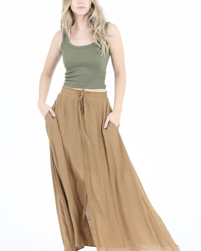 Angie Smocked Waist Maxi Skirt (X6363) - Creations Boutique