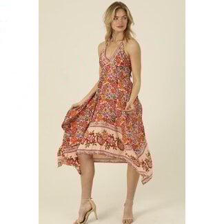 Angie Angie VNeck Halter Maxi Dress(C4888)