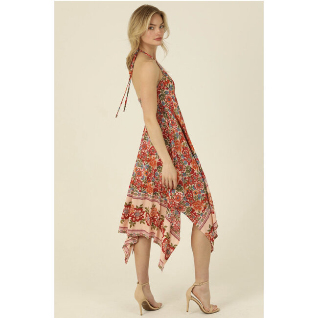 Angie Angie V Neck Halter Maxi Dress (C4888)