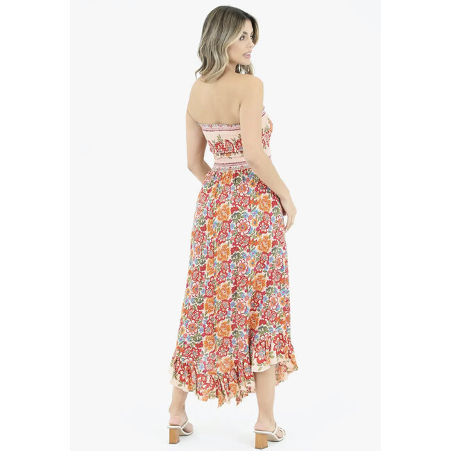 Angie Smocked Angled Hem Dress (F4E04)