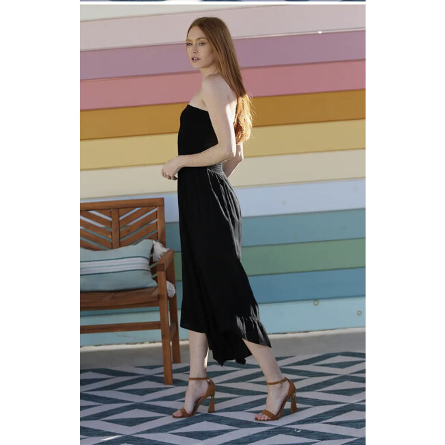 Angie Angie Smocked Bodice Angled Hem Jumpsuit (Q5V65)