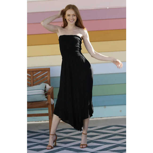 Angie Angie Smocked Bodice Angled Hem Jumpsuit (Q5V65)