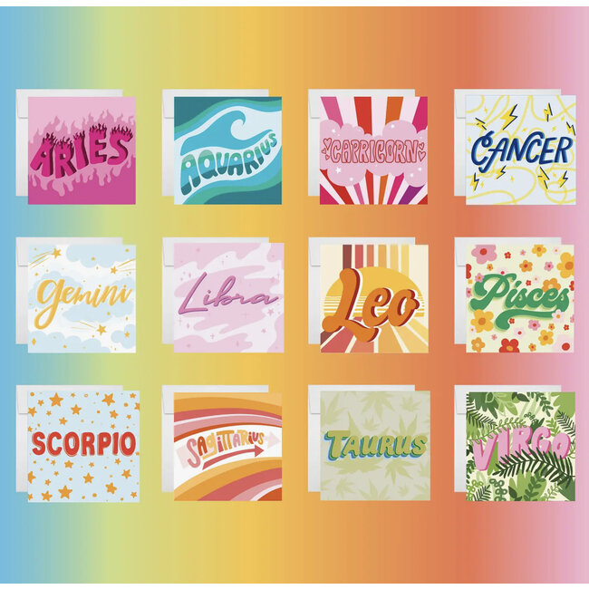 Wild Rose Zodiac Greeting Card