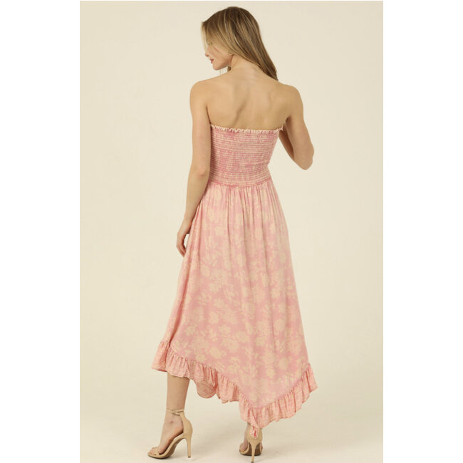 Angie Smocked Angled Hem Dress (F4E04)