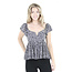 Angie Angie V Neck Shirt With Flutter Sleeve (F2783)