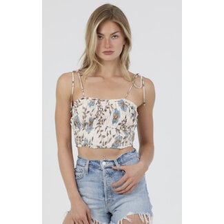 Angie Angie Smocked Bodice Crop Top (C2087)