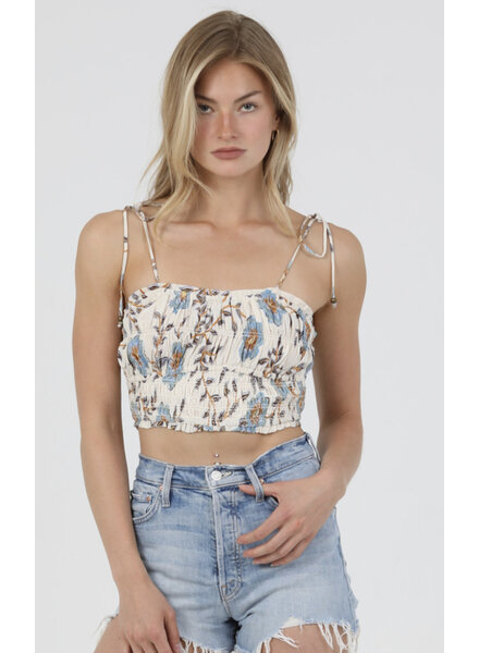 Angie Smocked Bodice Crop Top (C2087)