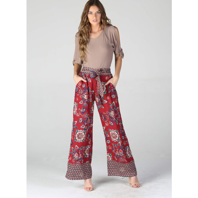Angie Wide Leg Pants Self Tie (25C71)