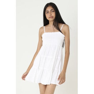 Angie Angie Smocked Top Short Dress (F4H55)