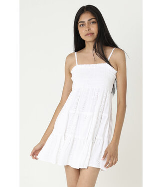 Angie Angie Smocked Top Short Dress (F4H55)