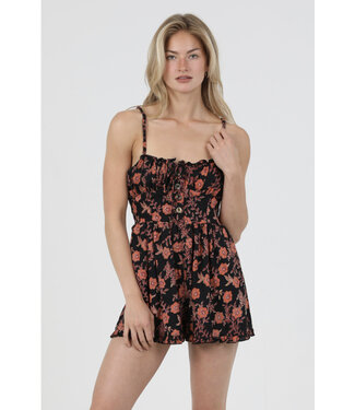 Angie Angie Tie Lettuce Edge Romper (B5A14)