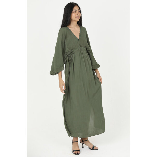 Angie Angie Flutter Sleeve Maxi Dress (F4J22)