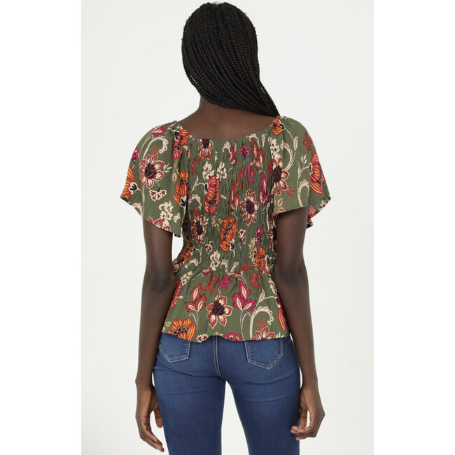 Angie Angie Smocked Bust Top (C2192)