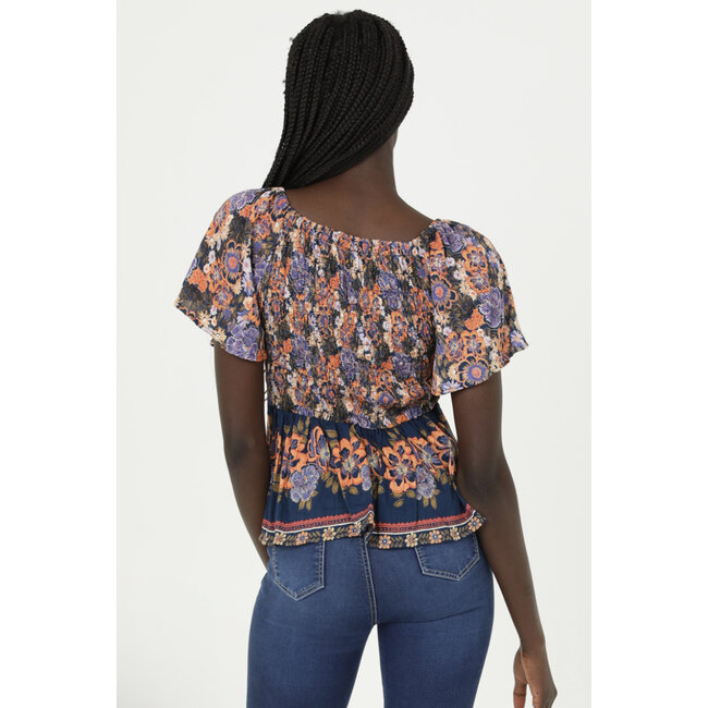 Angie Angie Smocked Bust Top (C2192)