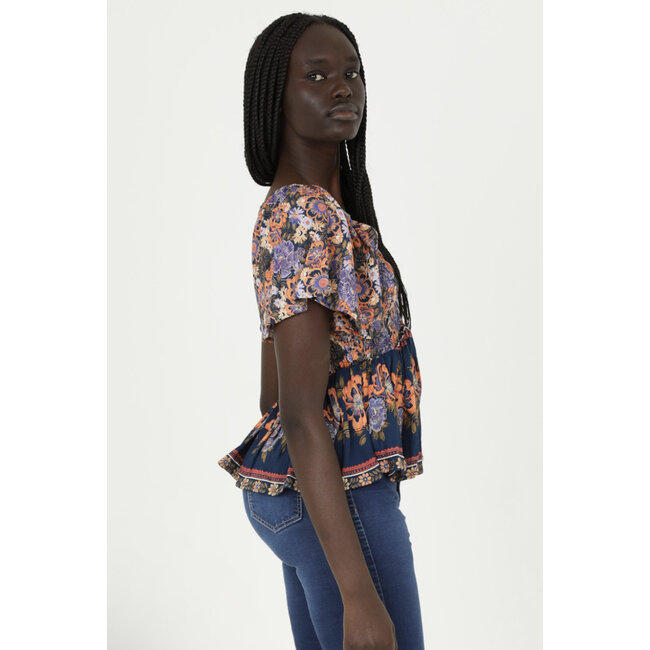 Angie Angie Smocked Bust Top (C2192)