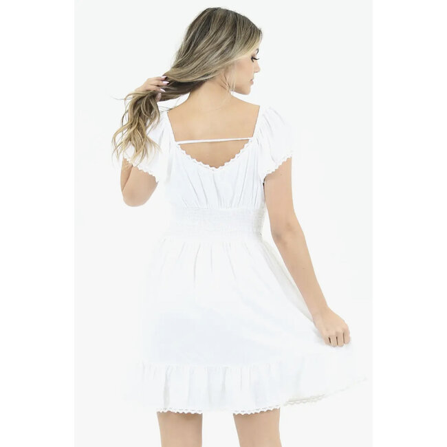 Angie Angie Lace Trim Mini Dress (F4H08)