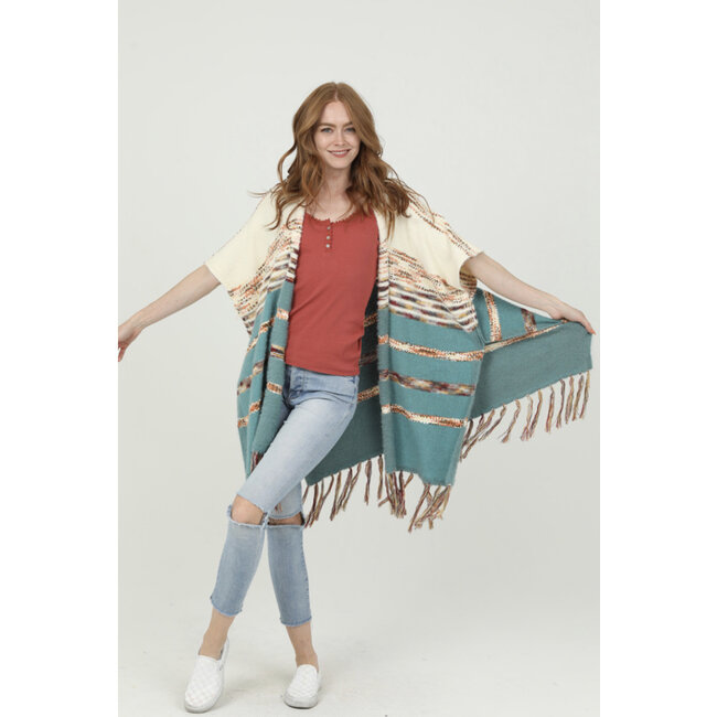 Angie Angie Fringe Sweater Cardigan (XHP49)