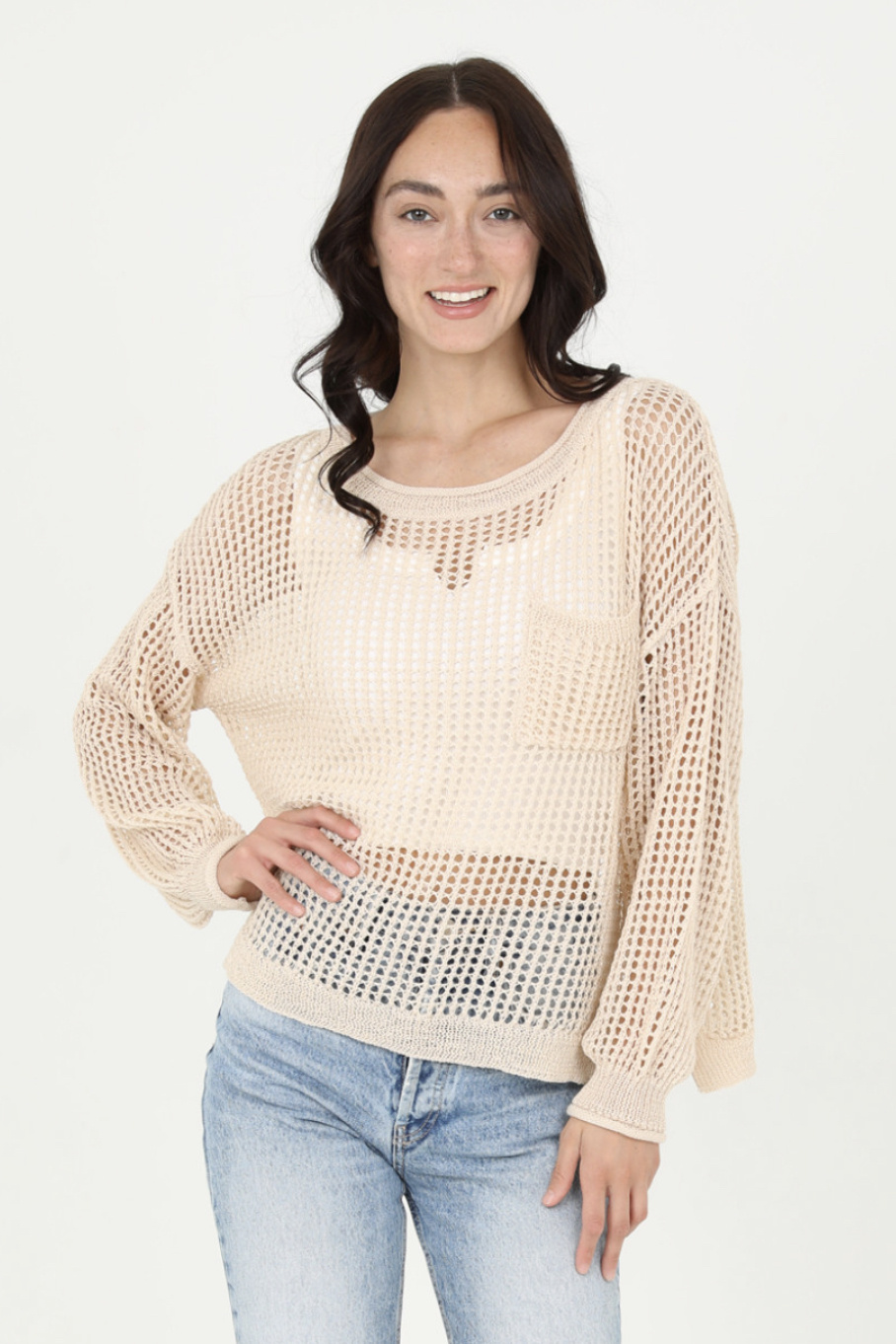 Angie Open Knit Pullover (XHP82) ASIS - Creations Boutique