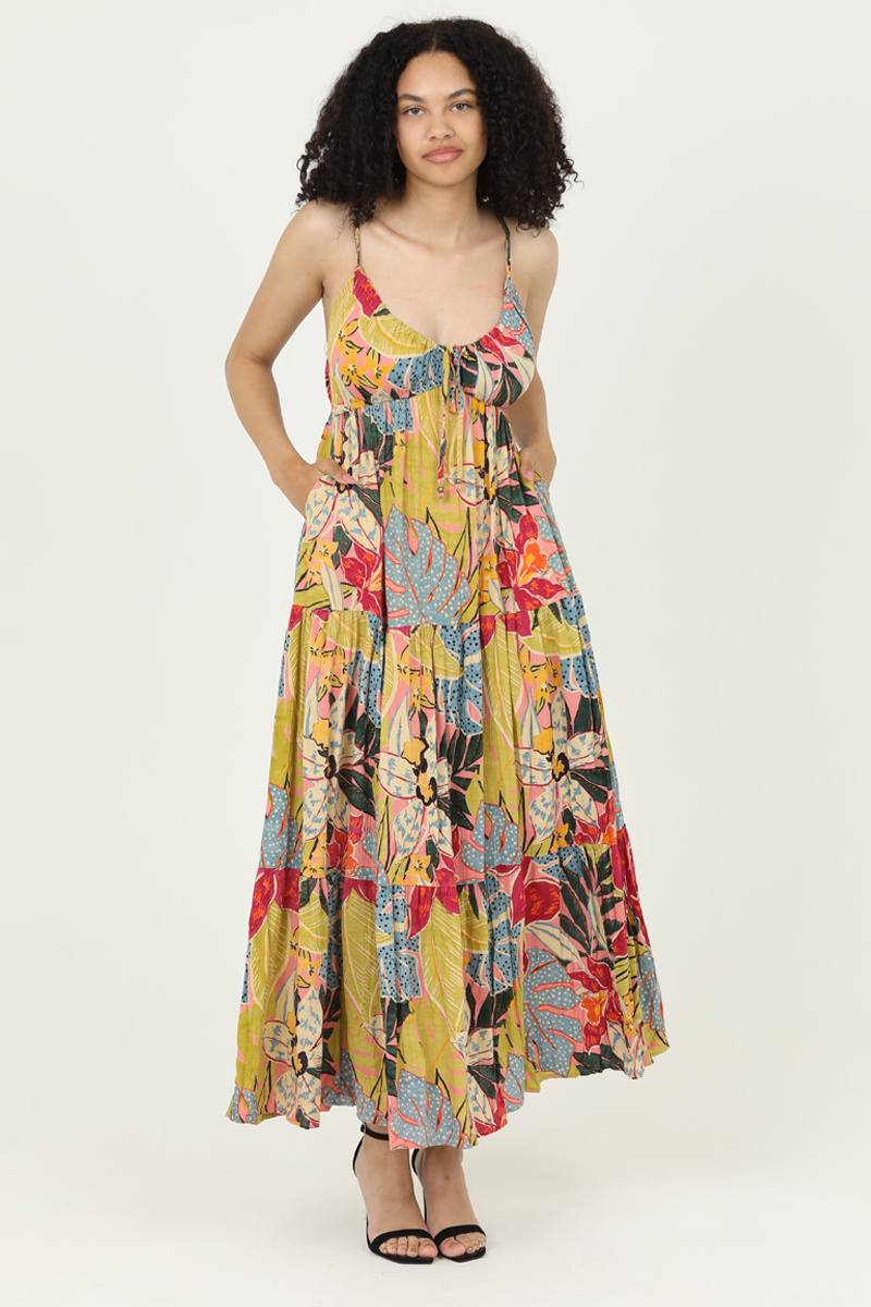 A.P.C｜DRESSES (Angela Dress (COGWI F35064 IAK) Annelie dress | Viscose-linen blend with large flower print