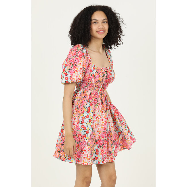 Angie Angie Square Neck Bubble Slv Dress (C4B06)