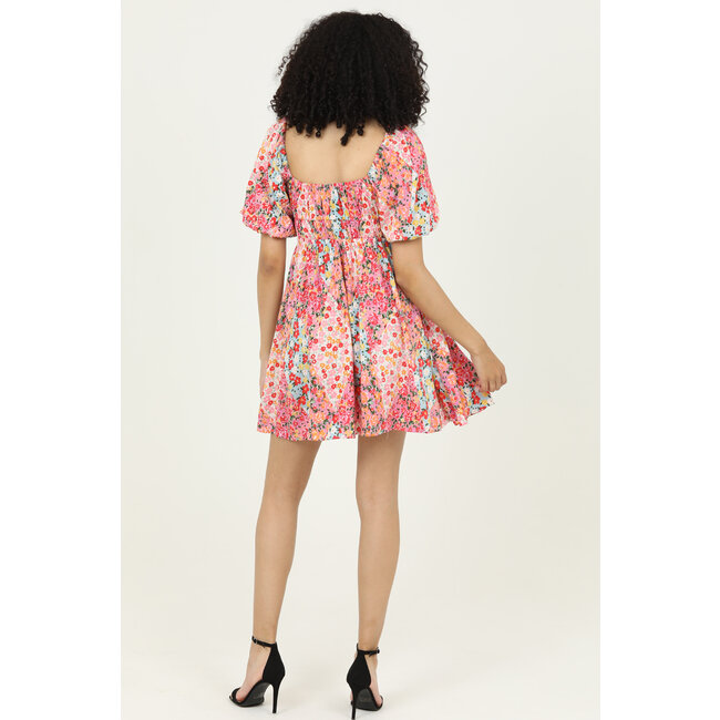 Angie Angie Square Neck Bubble Slv Dress (C4B06)