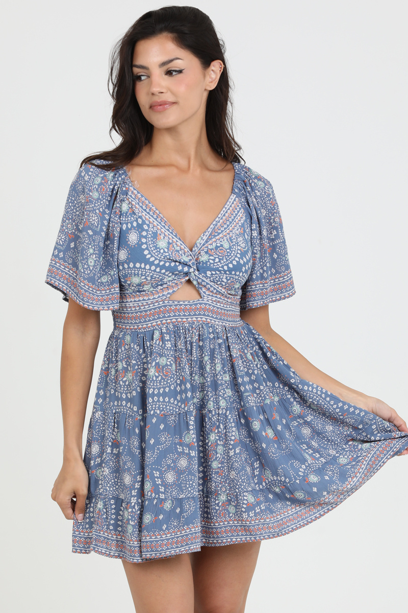 bibiy.　Angie puff onepiece Angie Square Neck Bubble Slv Dress (C4B06) - Creations Boutique