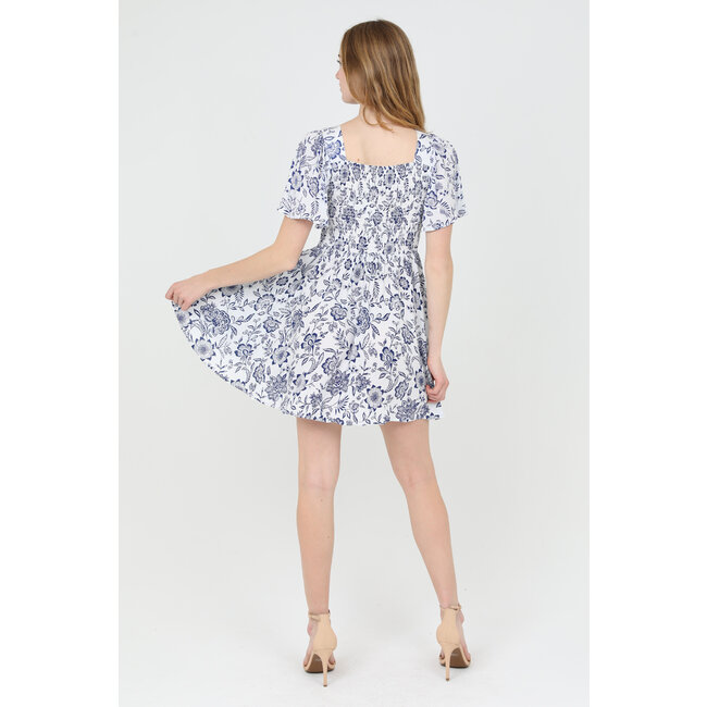 Angie Angie Twist Front Ruffle Sleeve Dress (C4458)