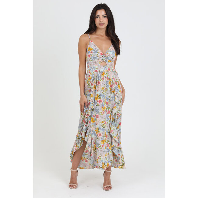 Angie Angie V-Neck Maxi Dress (C4566)