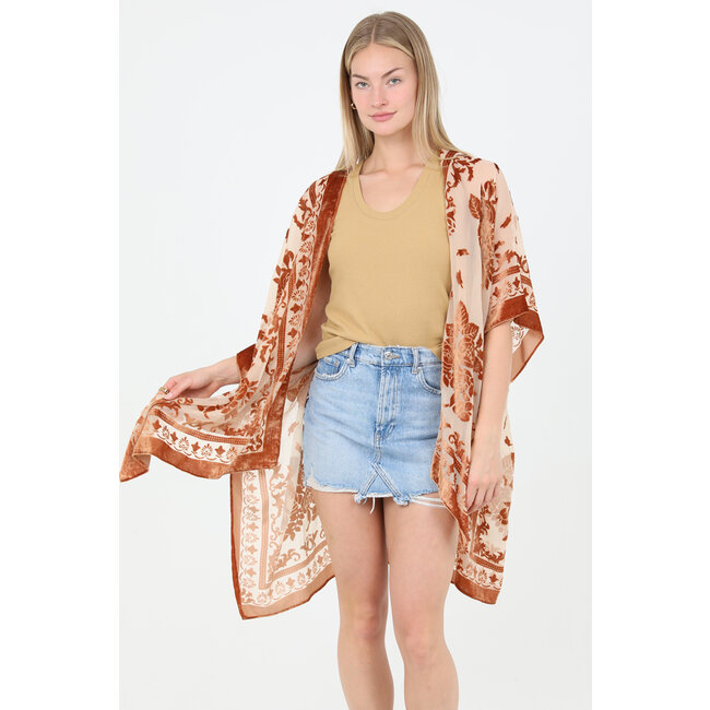 Angie Angie Burnout Velvet Kimono (X2CH6)