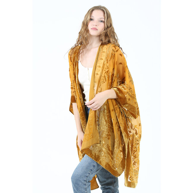 Angie Burnout Velvet Kimono (X2CH6)