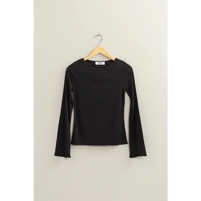 Double Zero Double Zero Sheer Ribbed Long Sleeve (DZ24C196)