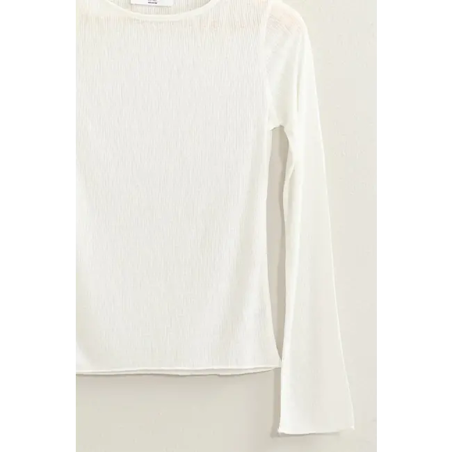 Double Zero Double Zero Sheer Ribbed Long Sleeve (DZ24C196)