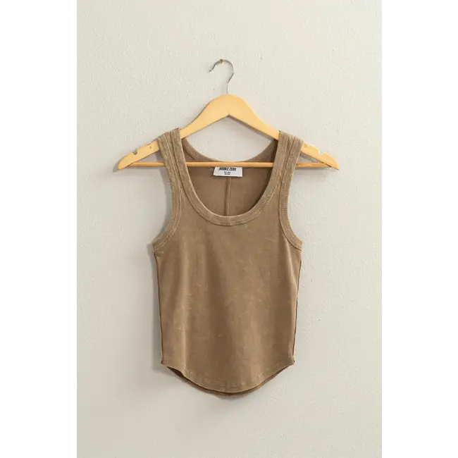 Double Zero Double Zero Acid Wash Scoop Neck Tank (DZ24A649)