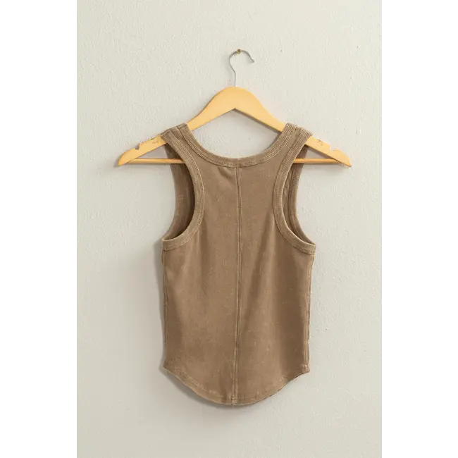 Double Zero Double Zero Acid Wash Scoop Neck Tank (DZ24A649)