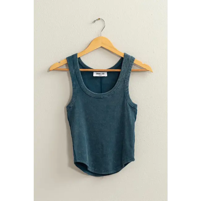 Double Zero Double Zero Acid Wash Scoop Neck Tank (DZ24A649)