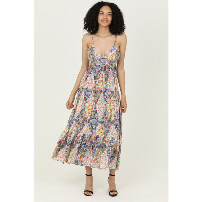 Angie Angie V Neck Maxi with Tie Back Dress(F4F72)
