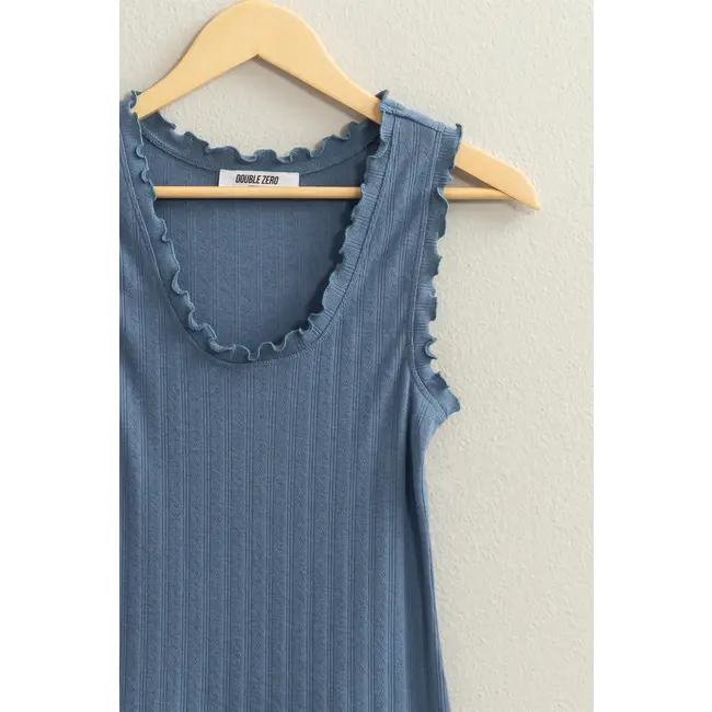 Double Zero Double Zero Lettuce Edge Sleeveless Top (DZ24C560)