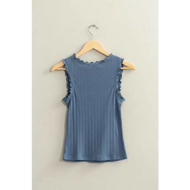 Double Zero Double Zero Lettuce Edge Sleeveless Top (DZ24C560)