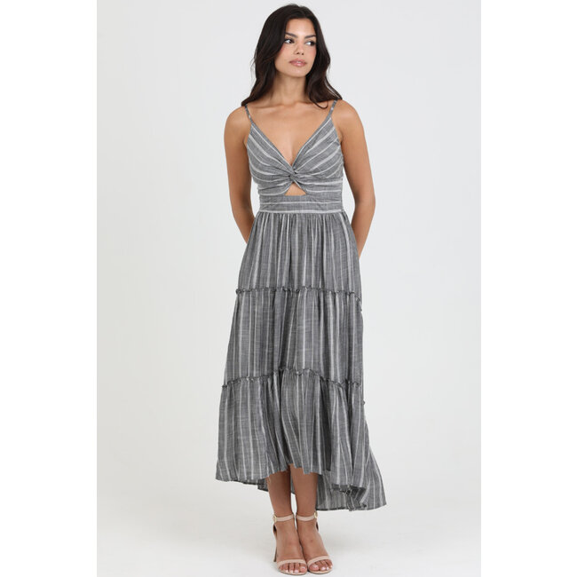 Angie Angie  Twist Front Tiered Dress (C4A91)