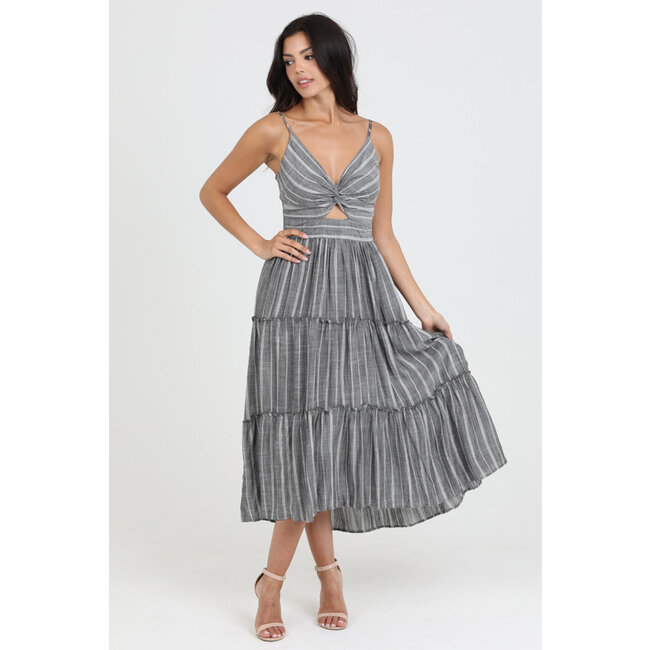 Angie Angie  Twist Front Tiered Dress (C4A91)