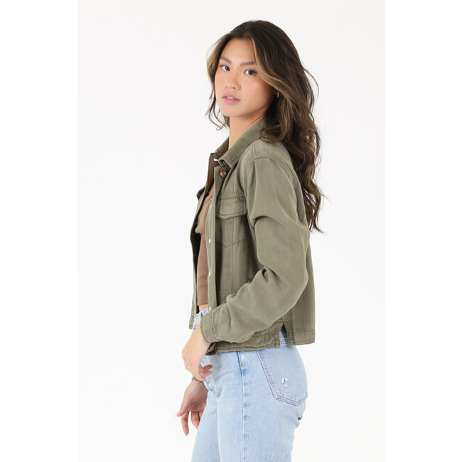 Angie Angie Washed Light Button Up Jacket (SJ919)