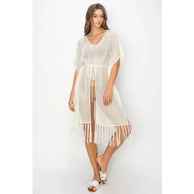 HYFVE HYFVE OPEN-STITCH CROCHET COVER-UP TUNIC (HF24A023)