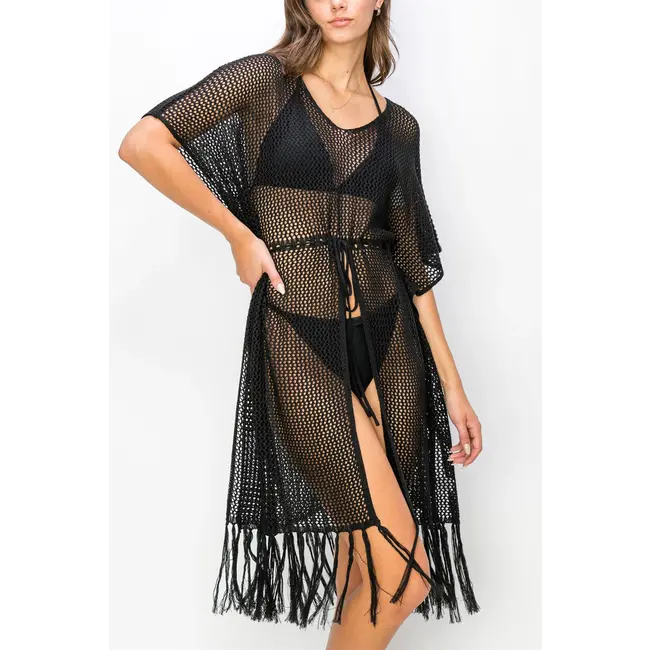 HYFVE HYFVE OPEN-STITCH CROCHET COVER-UP TUNIC (HF24A023)