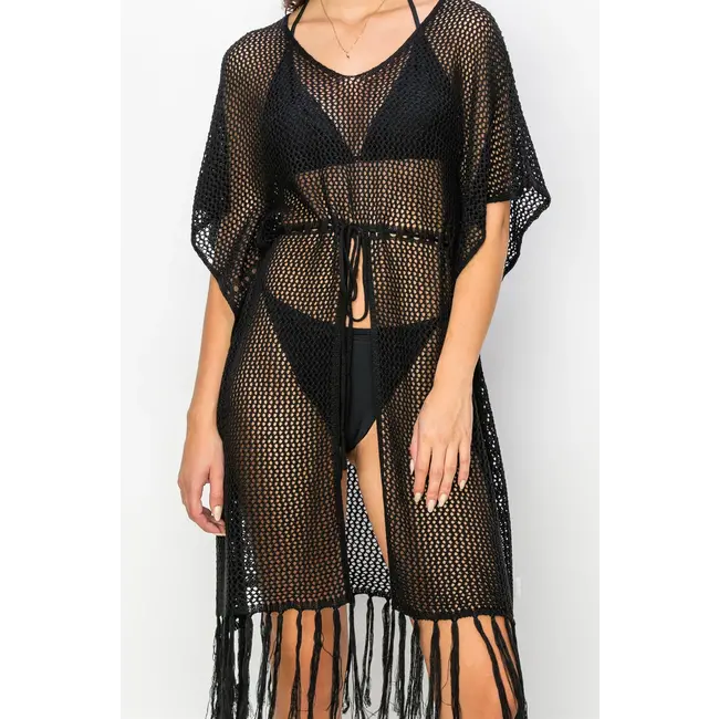 HYFVE HYFVE OPEN-STITCH CROCHET COVER-UP TUNIC (HF24A023)