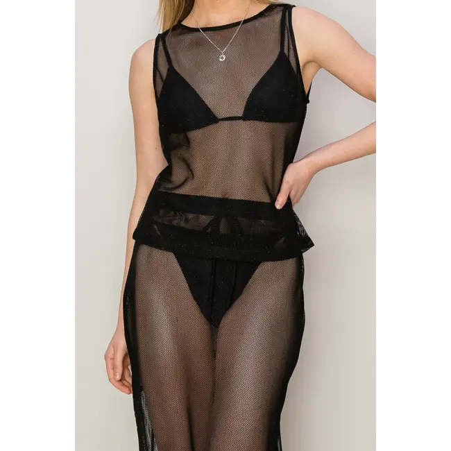 HYFVE HYFVE METALLIC KNIT TOP AND SKIRT SET (HF24A709)