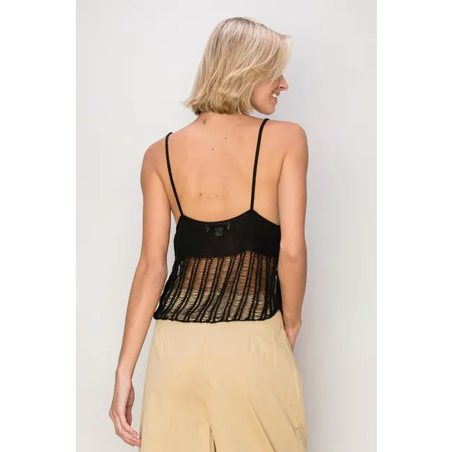 HYFVE HYFVE CROCHET OPEN FRONT CAMI TOP (HF24E383)