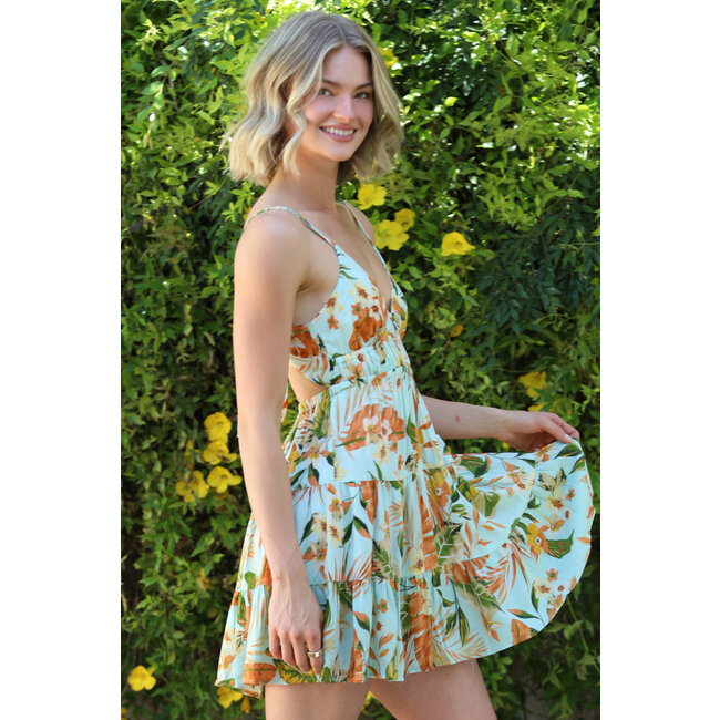 Angie Angie Spaghetti Strap Tiered Dress  (F4H12)