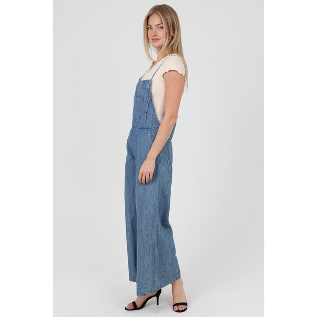 Angie Denim Flare Leg Jumpsuit (B5A51)